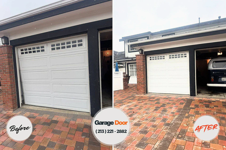 Before and after: garage door repair Hometown, IL